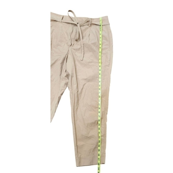 Everlane The Poplin Pleated Taper Pant Brown Caramel Size 14 - Picture 11 of 12